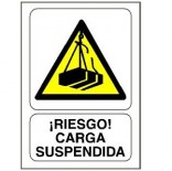 Señal adhesiva de 110x70mm - Carga suspendida (50 unidades)